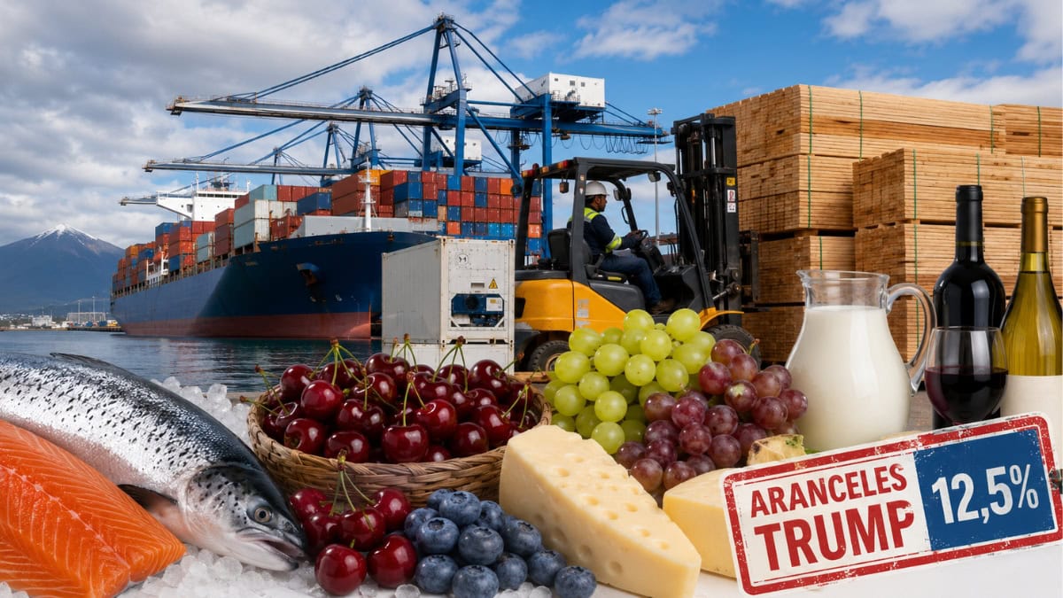 Тарифы Трампа затрагивают лосося, фрукты, вина, молочную продукцию и лесные товары, оказывая производственное воздействие на восемь регионов Чили.
