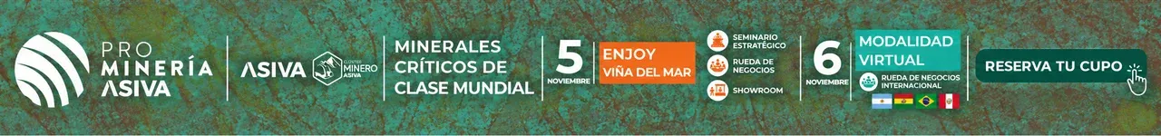ProMinería ASIVA 2026: minerales críticos de clase mundial. 5 de noviembre en Enjoy Viña del Mar y 6 de noviembre modalidad virtual. Reserva tu cupo.